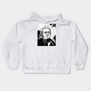 William Makepeace Thackeray Black and White Portrait | William Makepeace Thackeray Artwork 3 Kids Hoodie